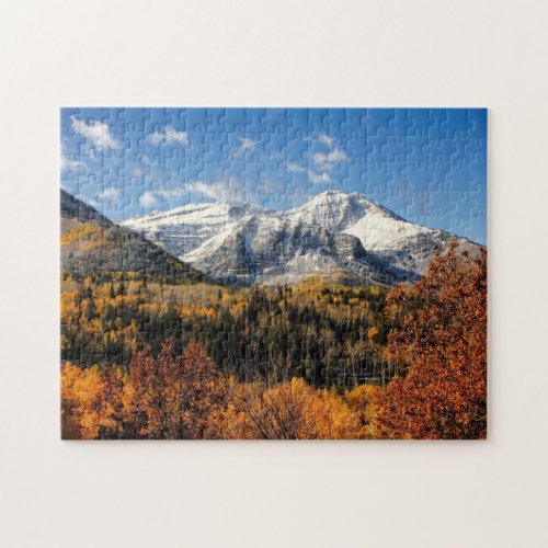 Mount Timpanogos in Autumn Utah Mountains Jigsaw Puzzle