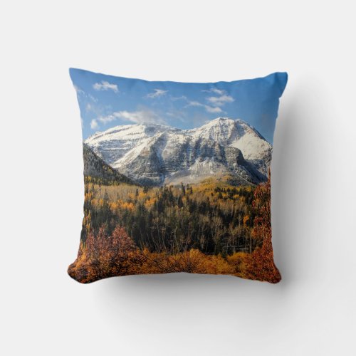 Mount Timpanogos in Autumn Utah Mountains Throw Pillow
