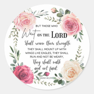 Mount Up With Wing Like Eagles Isaiah 40:31 Classic Round Sticker