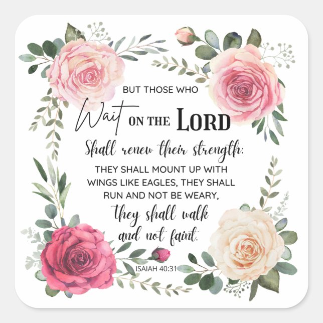   Mount Up With Wing Like Eagles Isaiah 40:31  Square Sticker (Front)