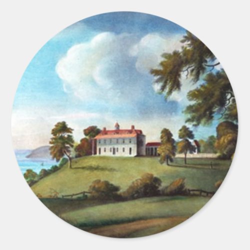 Mount Vernon by Francis Jukes 1800 Classic Round Sticker