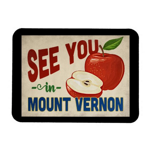 Mount Vernon New York Apple _ Vintage Travel Magnet