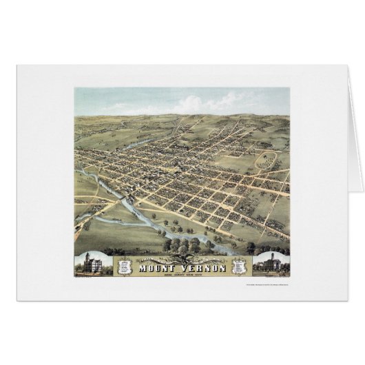 Mount Vernon, OH Panoramic Map - 1870 Cards (Front Horizontal)