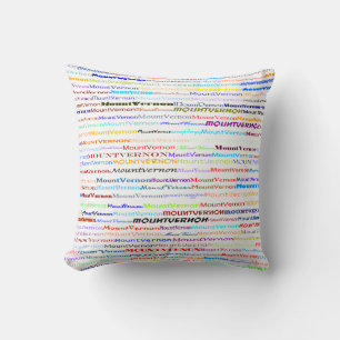 Mount Vernon Text Design II Throw Pillow