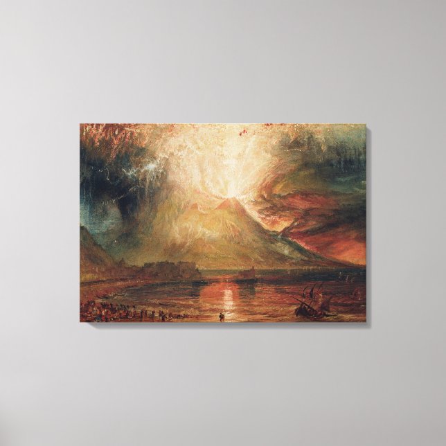Mount Vesuvius in Eruption, 1817 (w/c on paper) Canvas Print (Front)