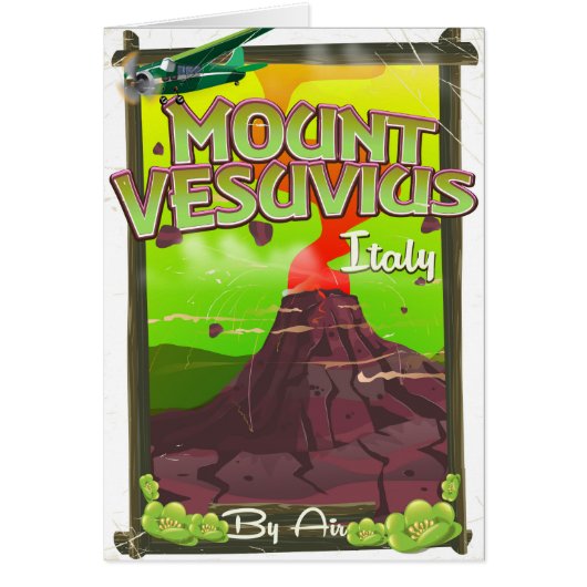 Mount Vesuvius Italian cartoon volcano Cards (Front)
