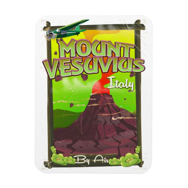 Mount Vesuvius Italian cartoon volcano Magnet (Vertical)