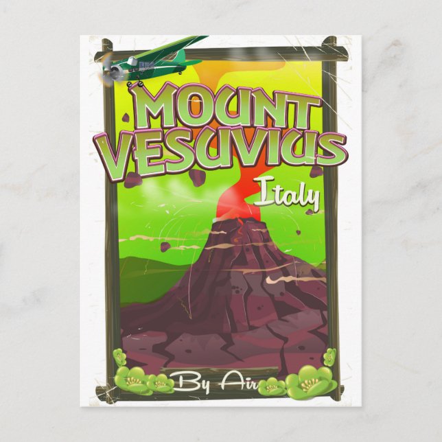 Mount Vesuvius Italian cartoon volcano Postcard (Front)