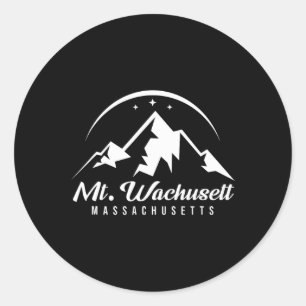 Mount Wachusett Machusetts Ski Resort Skiing Snowb Classic Round Sticker