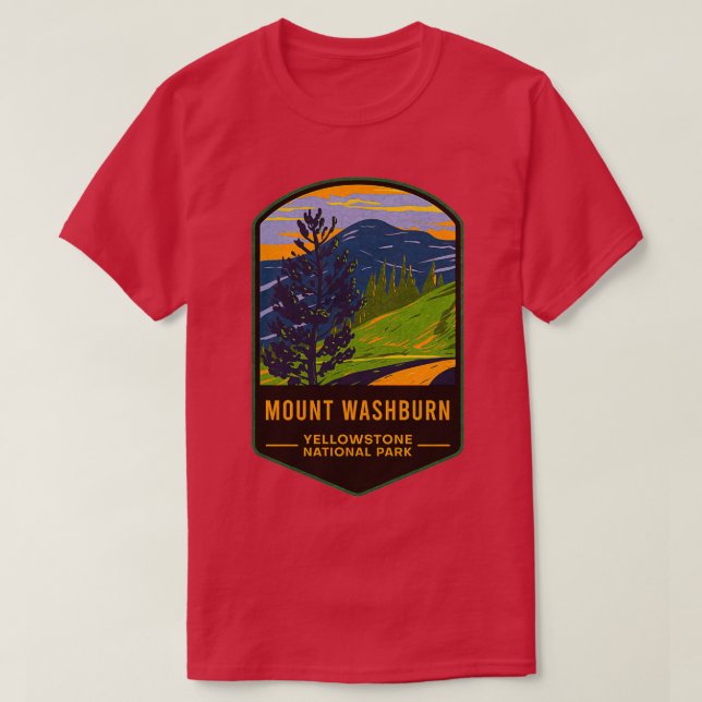 Mount Washburn Yellowstone National Park T-Shirt (Design Front)