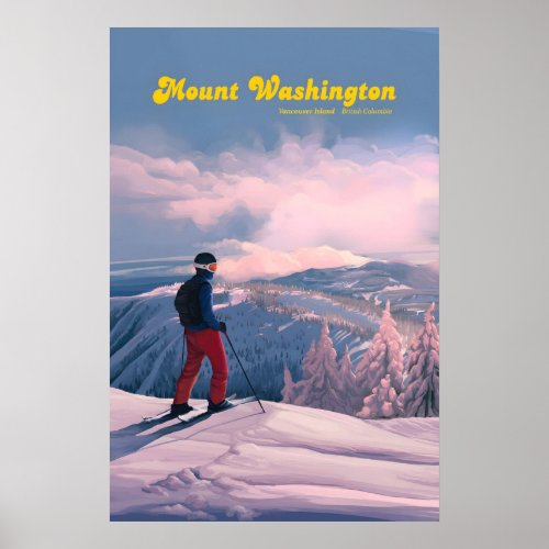 Mount Washington Canada Ski Resort Travel Poster