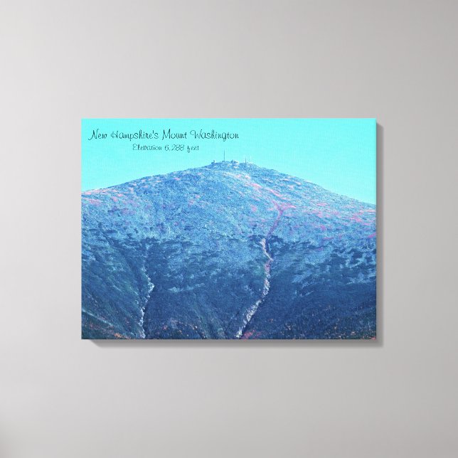 Mount Washington Elevation Wrapped Canvas Print (Front)