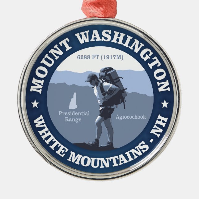 Mount Washington Metal Ornament (Front)