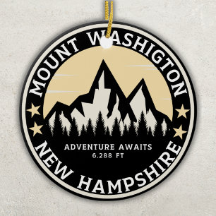 Mount Washington Mountain Landscape Souvenir Ceramic Ornament