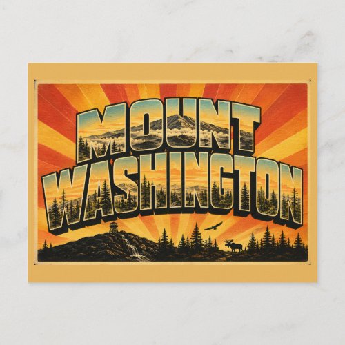 Mount Washington New Hampshire Alpine Peak Forest Postcard