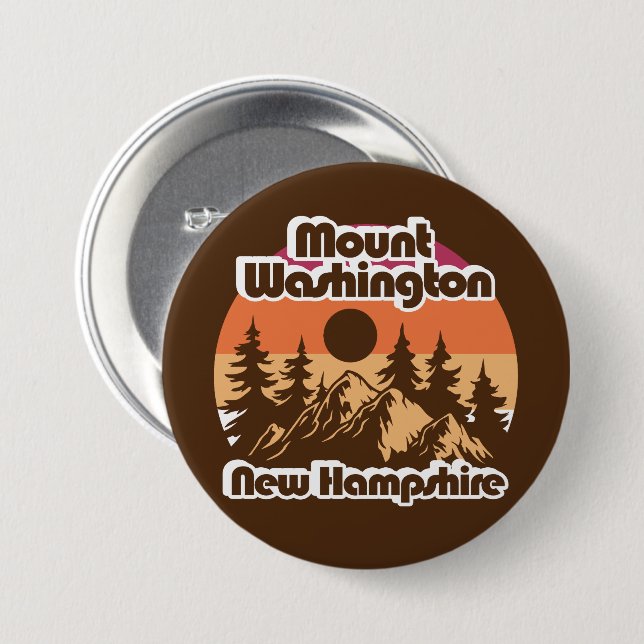 Mount Washington New Hampshire Button (Front & Back)