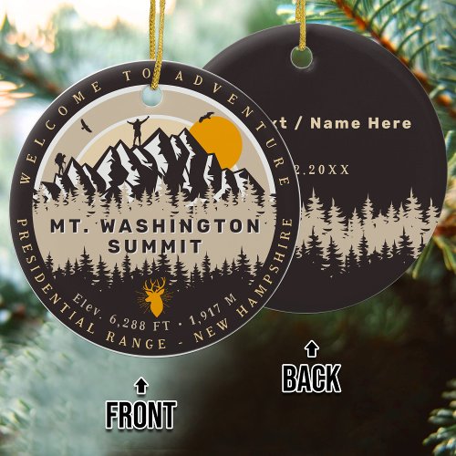 Mount Washington New Hampshire Hike Camping Ceramic Ornament