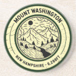 Mount Washington New Hampshire Hiking Skiing Retro Coaster<br><div class="desc">Mount Greylock done in a vintage,  distressed style emblem with elevation details.</div>