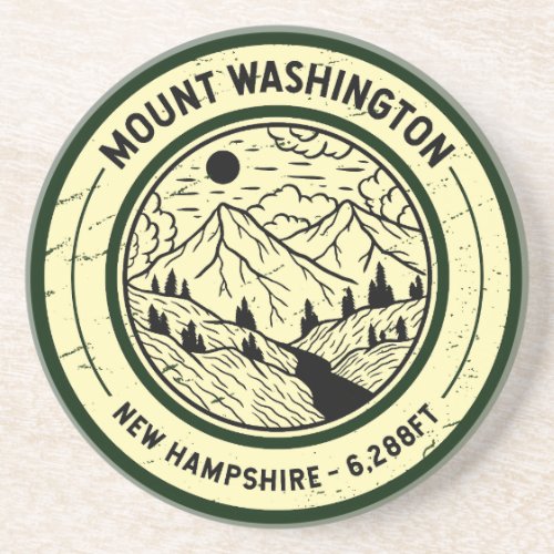 Mount Washington New Hampshire Hiking Skiing Retro Coaster