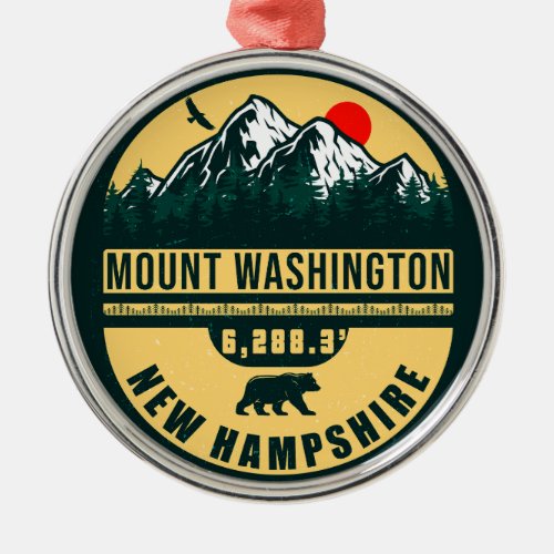 Mount Washington new Hampshire _ Retro Vintage Met Metal Ornament