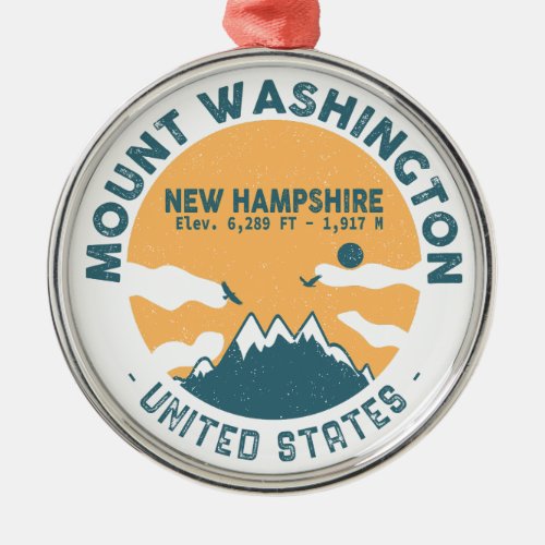 Mount Washington New Hampshire _ Retro Vintage Metal Ornament