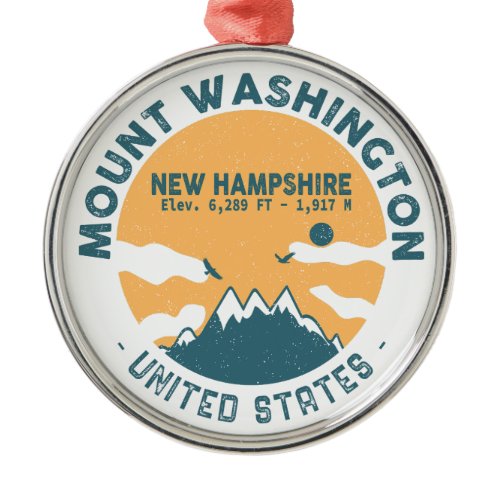 Mount Washington New Hampshire - Retro Vintage Metal Ornament