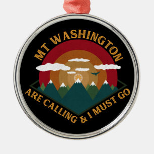 Mount Washington new Hampshire - Retro Vintage Metal Ornament