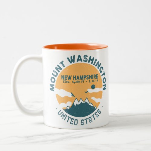 Mount Washington New Hampshire _ Retro Vintage Two_Tone Coffee Mug