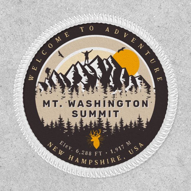 Mount Washington New Hampshire Summit Hike Camping Patch (Front)