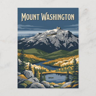 Mount Washington New Hampshire Vintage Poster Postcard