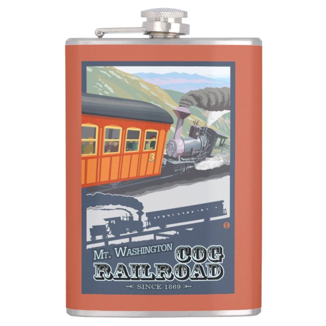 Mount Washington, New HampshireCog Railroad Hip Flask (Front)
