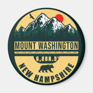 Mount Washington Nh Retro Sunset Souvenirs 60s Magnet