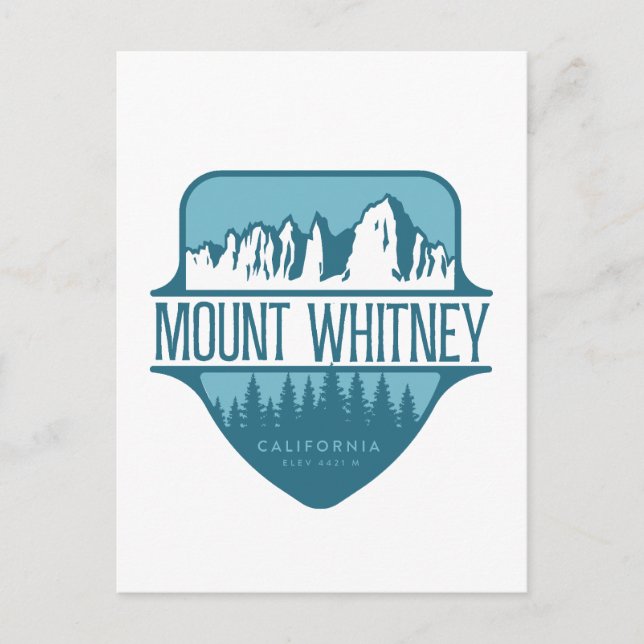 Mount Whitney California Mountain crest design Postcard (Front)