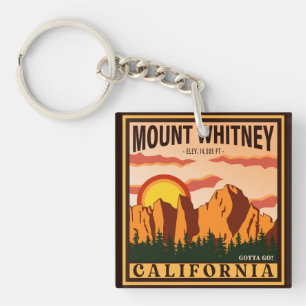Mount Whitney California Sierra Nevada Vintage Keychain