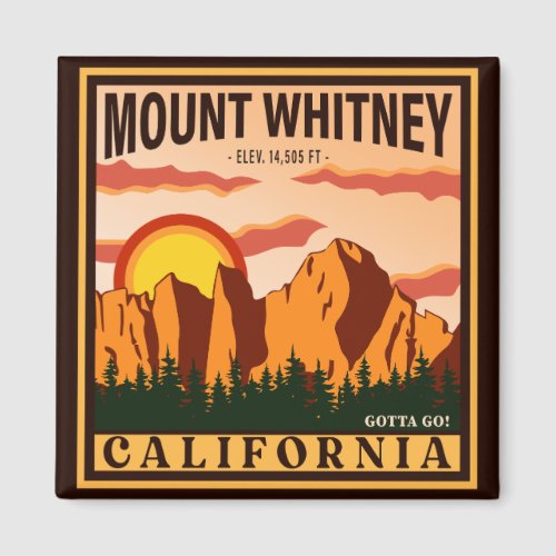 Mount Whitney California Sierra Nevada Vintage Magnet