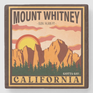 Mount Whitney California Sierra Nevada Vintage Stone Coaster