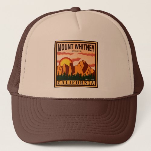 Mount Whitney California Sierra Nevada Vintage Trucker Hat