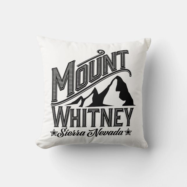 Mount Whitney Sierra Nevada Travel poster Throw Pillow (Front)