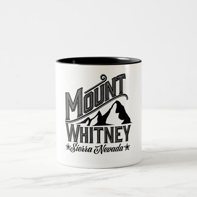 Mount Whitney Sierra Nevada Travel poster Two-Tone Coffee Mug (Center)