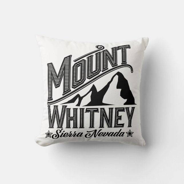 Mount Whitney Sierra Nevada Travel poster Two-Tone Throw Pillow (Front)