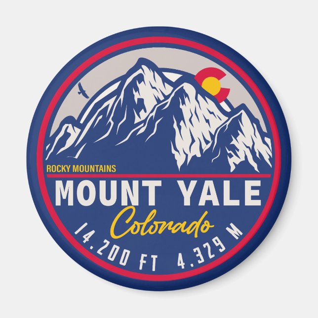 Mount Yale Colorado - 14ers fourteener hiking Magnet (Front)