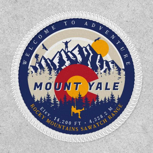 Mount Yale Colorado Flag 14ers Fourteener Climbing Patch (Front)
