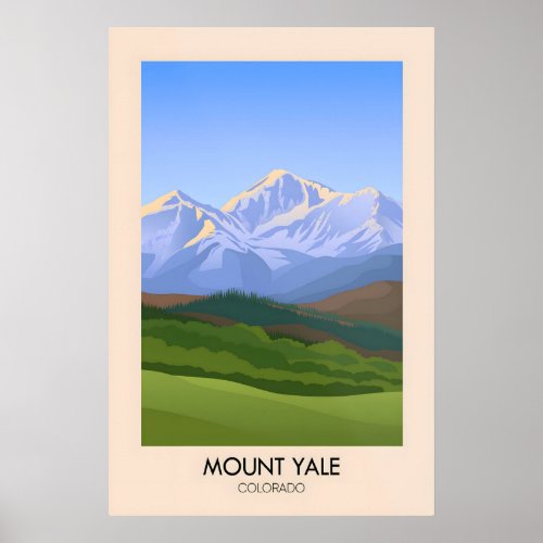 Mount Yale Colorado USA Travel Poster