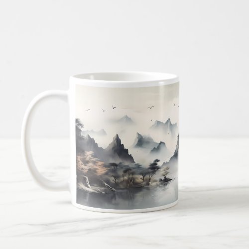 Mountai Hill Fog And River Coffee Mug