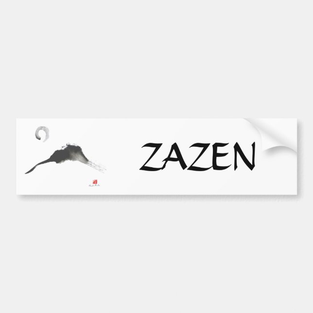 Mountain, a Sumi-e Bumper Sticker (Front)