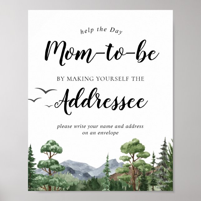 Mountain Address an Envelope Baby Sign (Front)