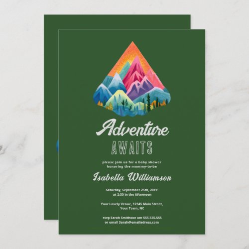 Mountain Adventure Awaits Baby Shower  Invitation