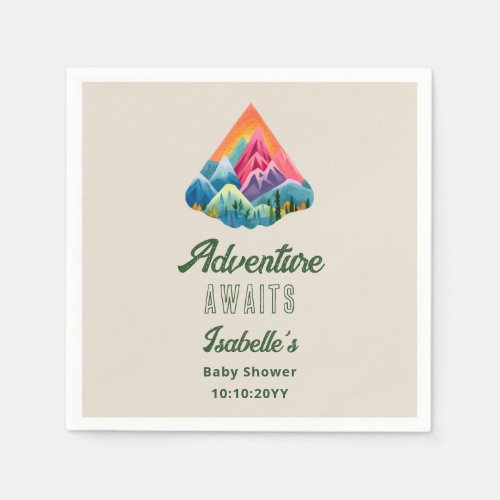 Mountain Adventure Awaits Baby Shower Napkins