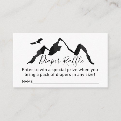 Mountain Adventure Baby Shower Diaper Raffle Enclosure Card
