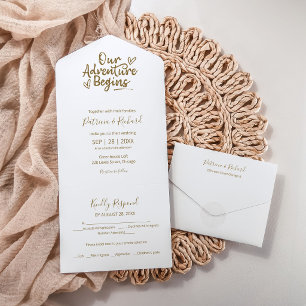 Mountain Adventure Begins All-in-One Wedding Card